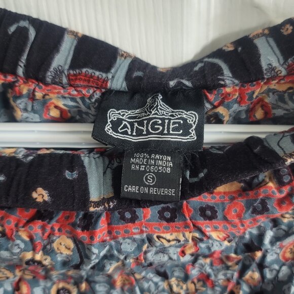 #70 Angie Red Blue Waist Tie with Shorts S - Picture 4 of 4